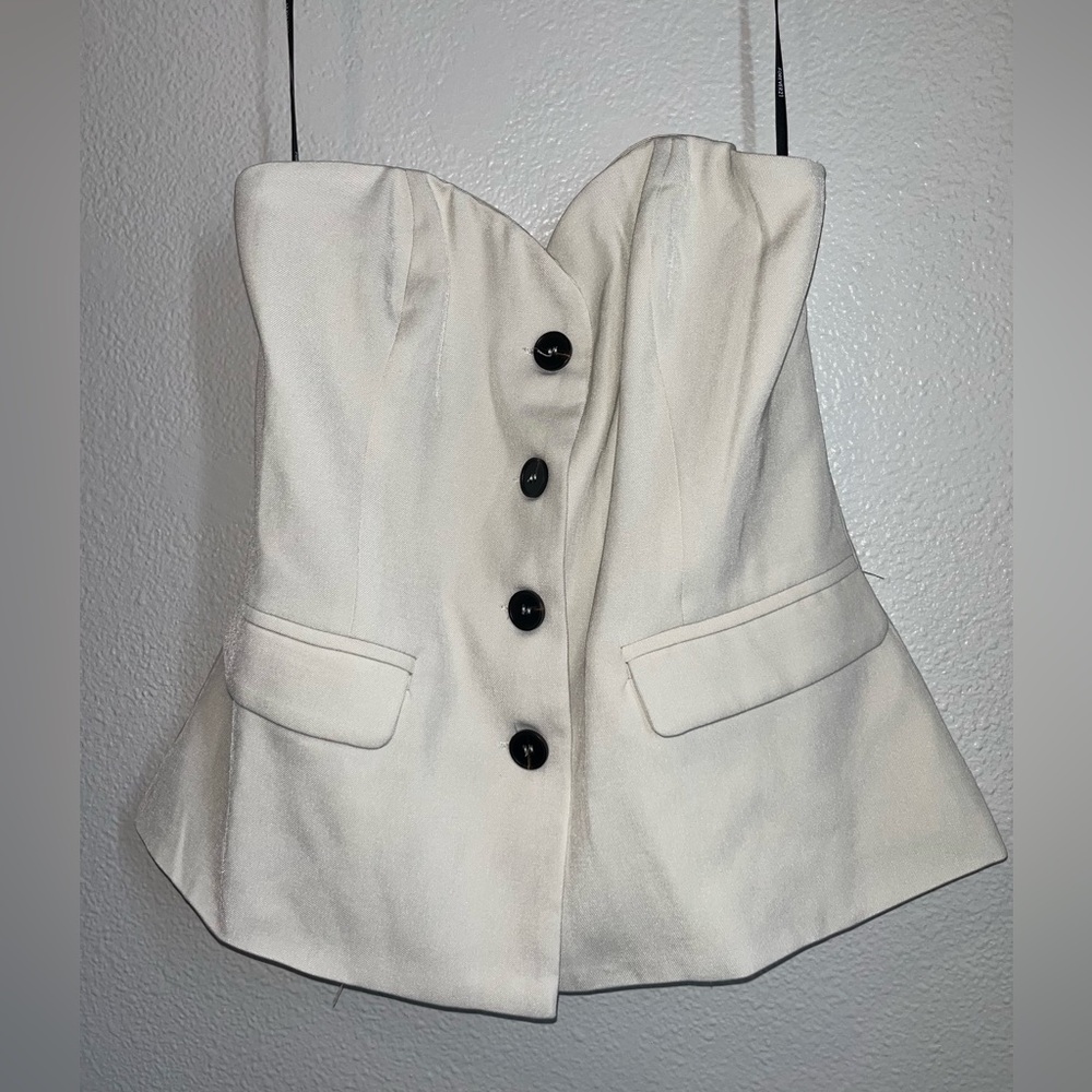 Forever 21 Strapless White/Cream Vest| size M